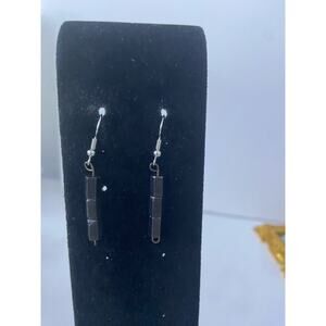 Handmade magnetic gray bead earrings